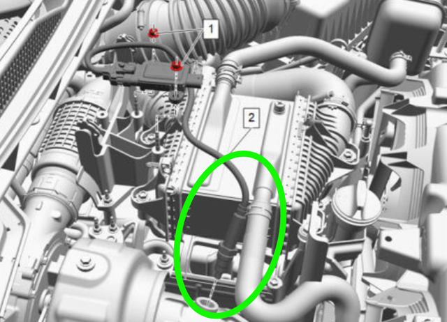 Remove the NOx sensor at the DPF