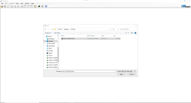 When your tunes arrive, open the tune file in VCM Editor