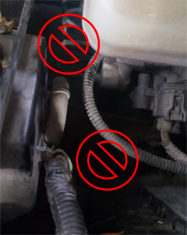 Cut the 2 zip ties and lift the air box out