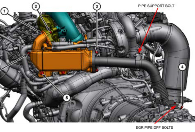 Unbolt the EGR pipe