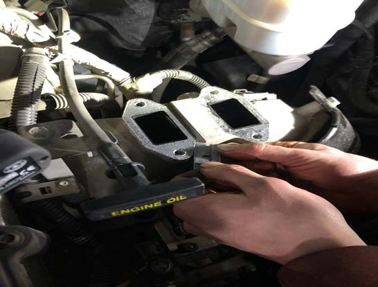 Clean the intake horn surface