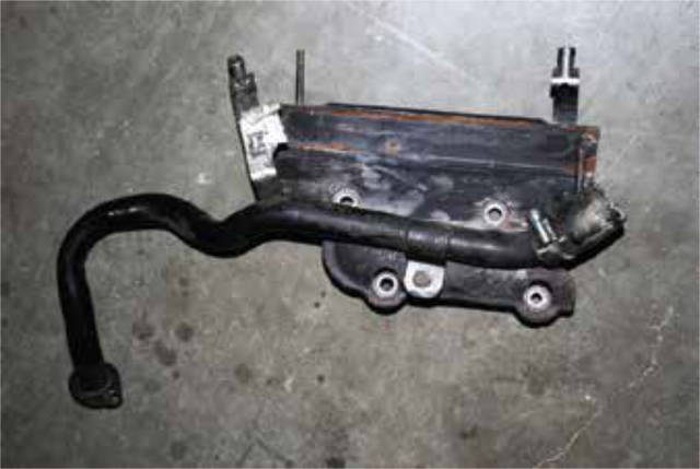 Remove the lower EGR cooler mount