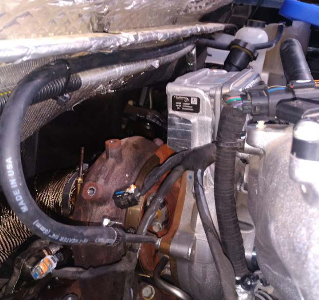 Refit the turbo coolant feed and return lines