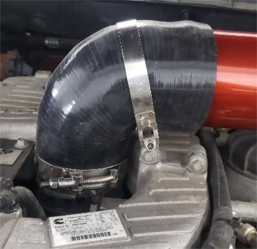 Move the MAF and compressor inlet sensors to the new duct, and fit the filter