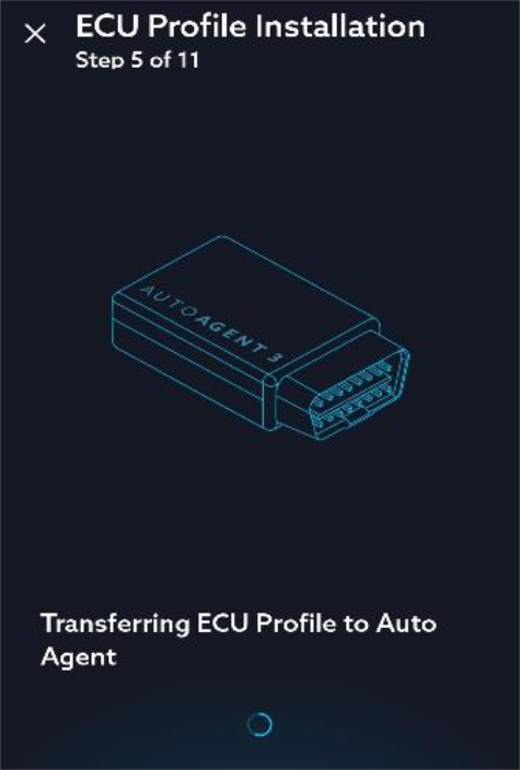 Follow the eleven ECU profile installation screens