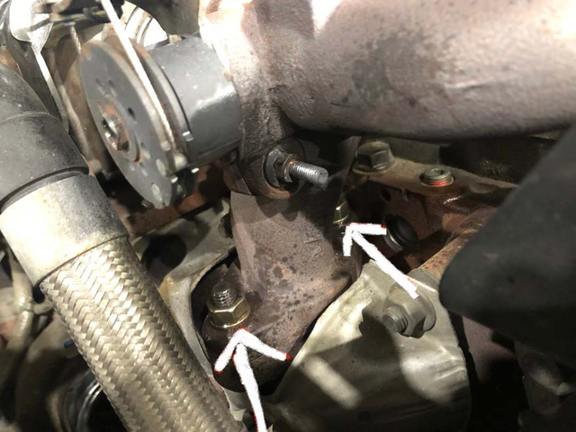 Soak the two 15mm nuts at the front of the EGR cooler