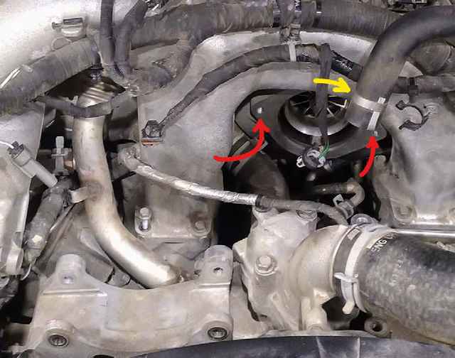 Unbolt the horn from the turbocharger