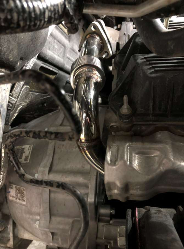Install the new transfer tube and refit the heat shield