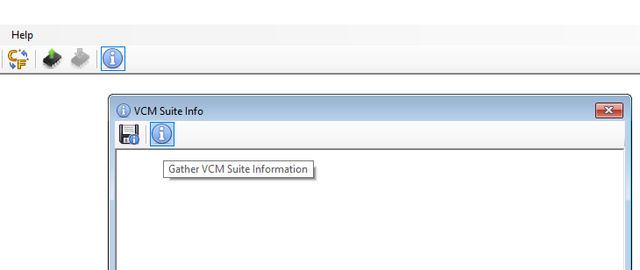 Click the blue circle "i" icon to poll the software and the vehicle